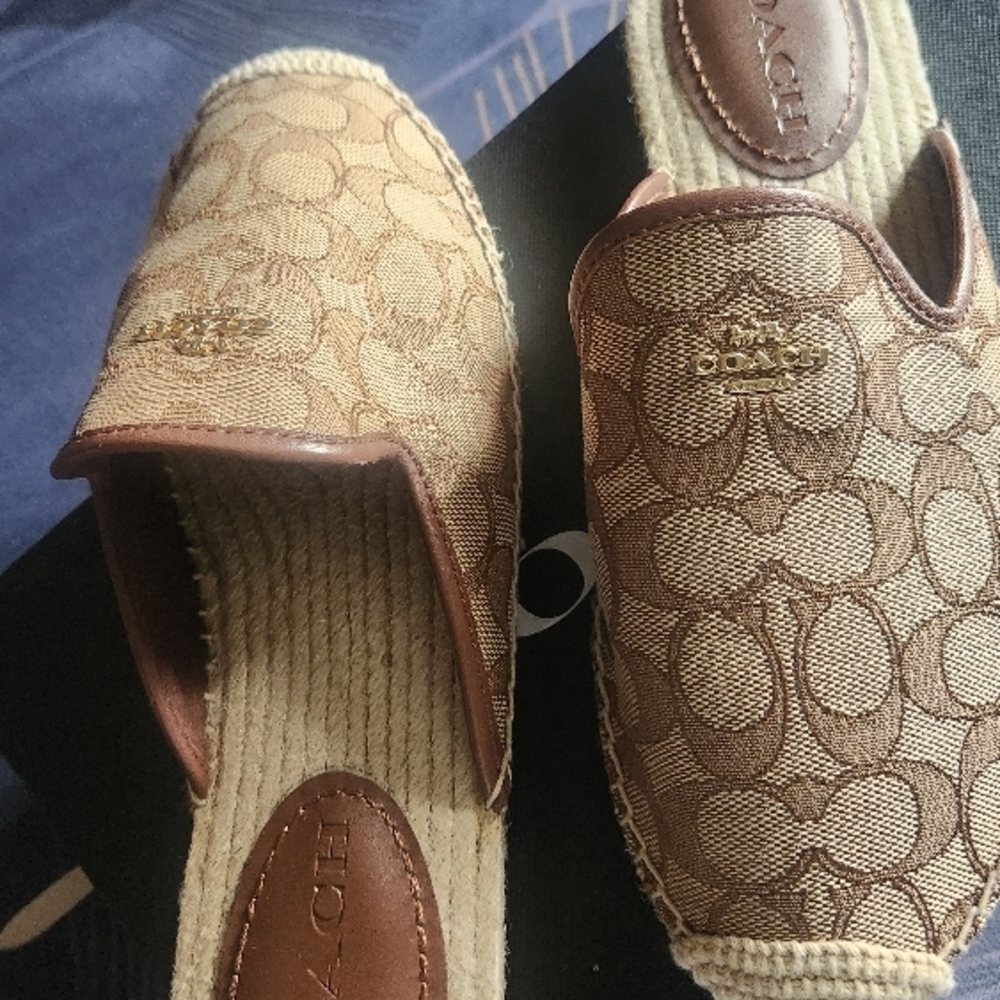 Coach Women's Beige Slip-On Shoes